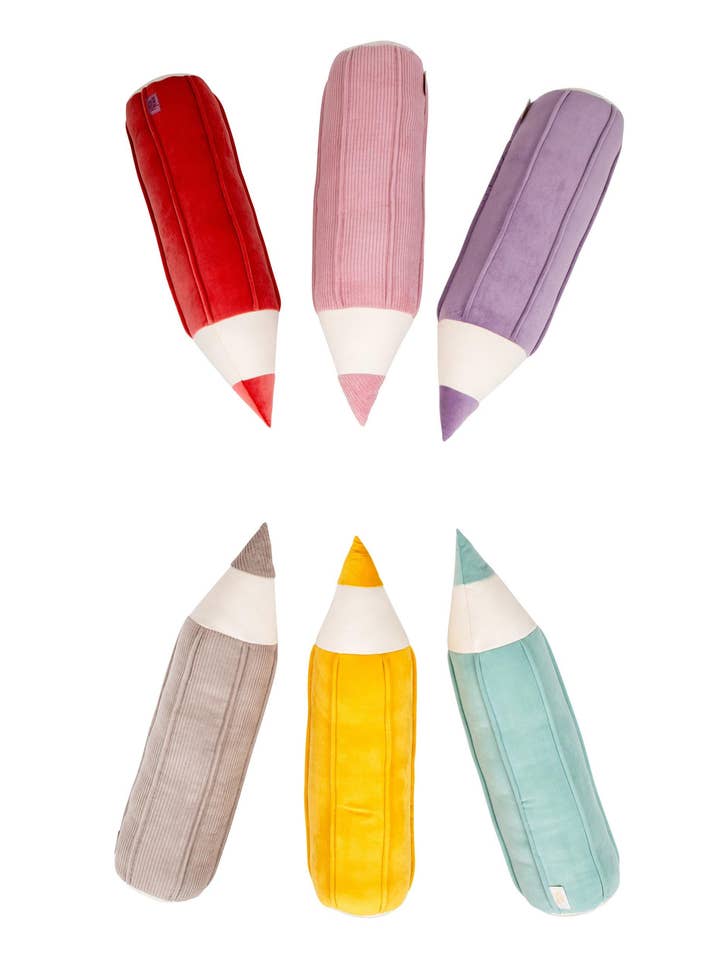 Crayon velvet pillow “Yellow" for wholesale by Moi Mili