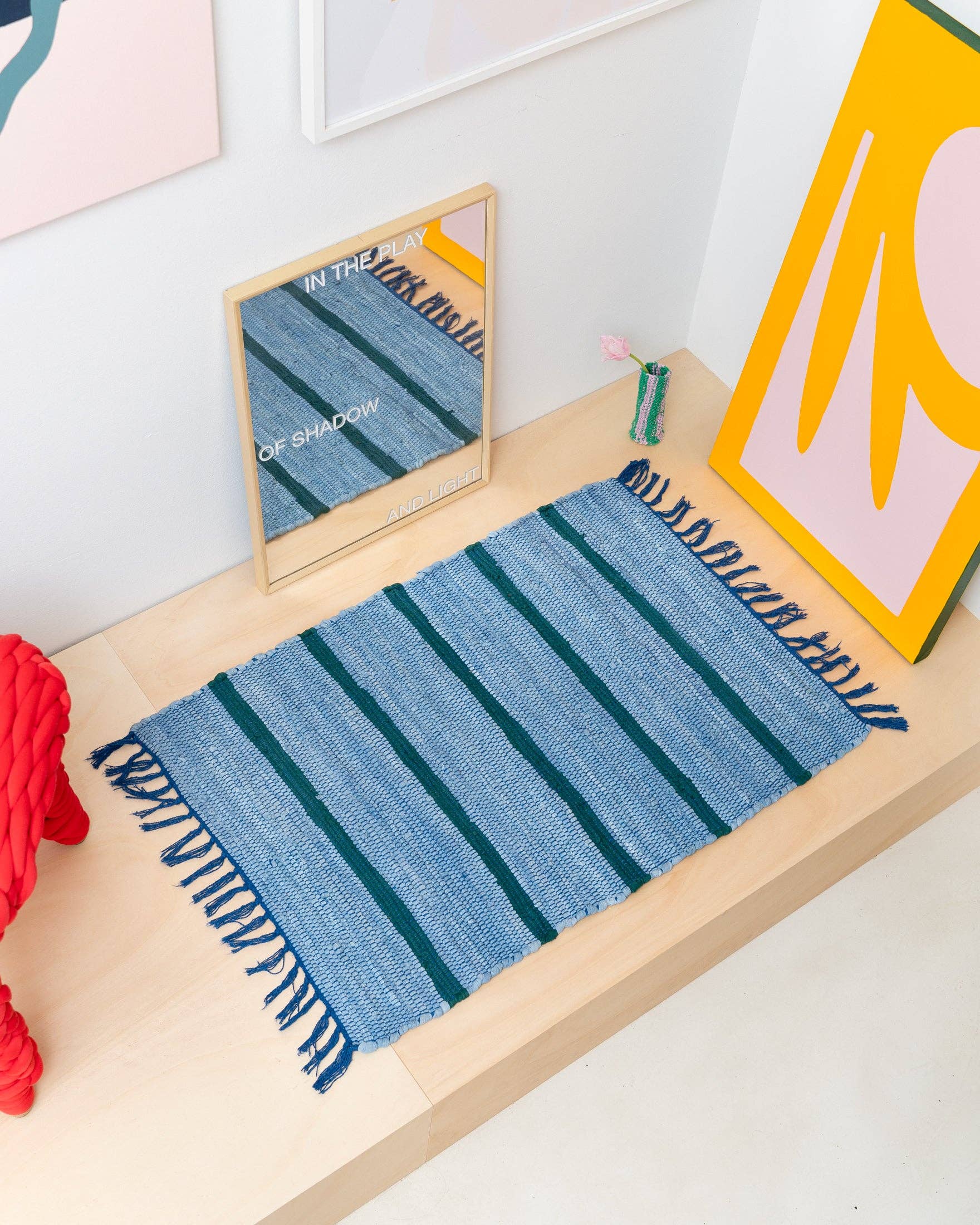 Tarta Gelatina - Venta al por mayor Alfombra pequeña - Alfombra reciclada artesanal0