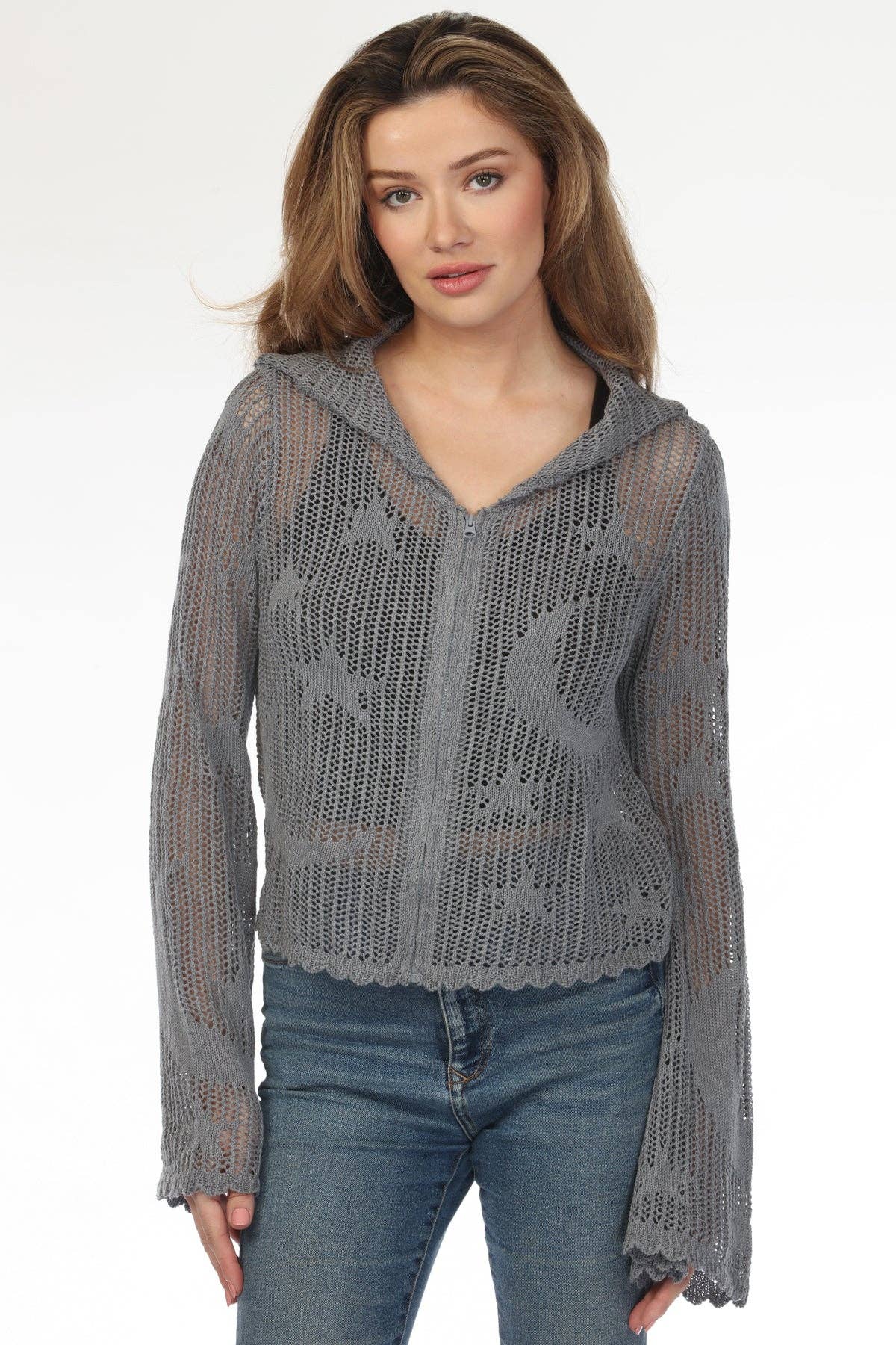 Lakhays Collection Inc. – Großhandel Hoodie – Damen – Himmlische Lacy Cropped Zip Hoodie2