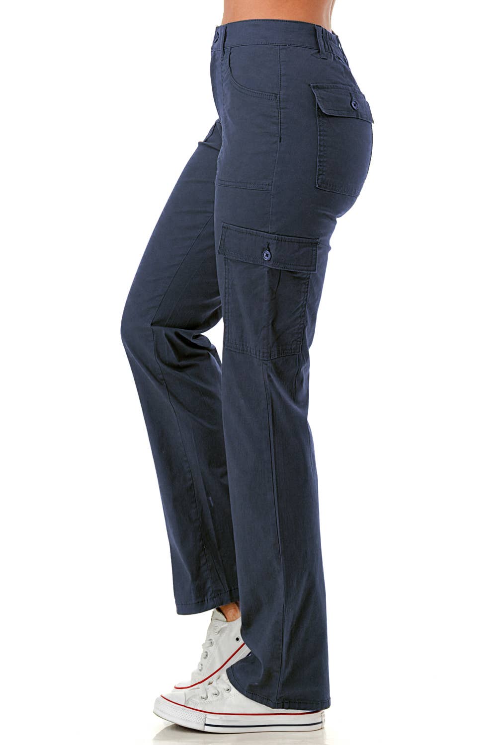 Color 5 – Engroshandel Bukser - Dame – Farvevede lige ben justerbare lastbukser i taljebånd4