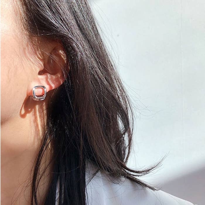 LanLivia - Wholesale Stud/Post Earrings - Minimalist Square Frame Ear Buttons5