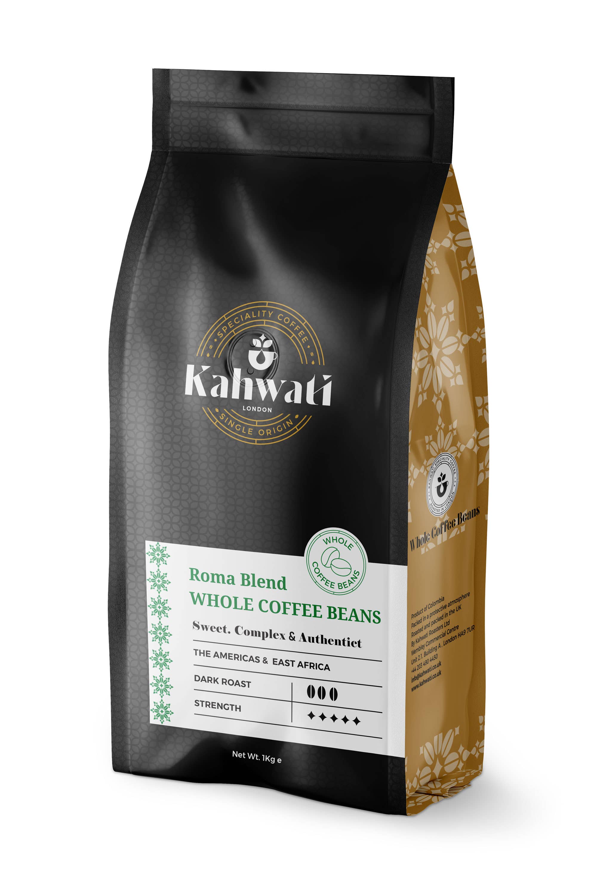 KAHWATI SPECIALITY COFFEE – wholesale Coffee beans – 1kg Whole Beans Coffee - Roma Blend2