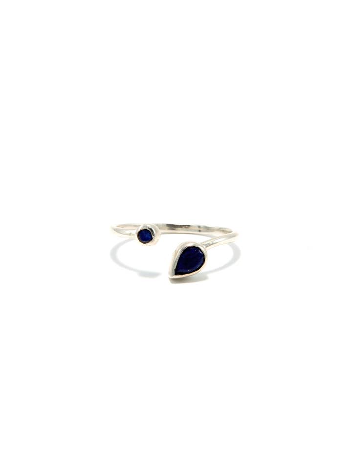 Medusa Lapis Adjustable Sterling Silver Ring for wholesale by Fair Anita