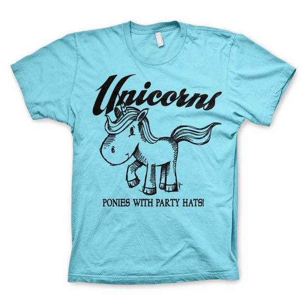 Hybris Production AB - Wholesale Screen Printed T-Shirt - Unisex - Unicorns - Ponies With Party Hats T-Shirt3