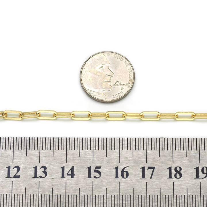 BestBeads&Beyond - Wholesale Link & Chain Necklace - Gold Silver Small link thick Paperclip Chain by Yard, sku#LS06