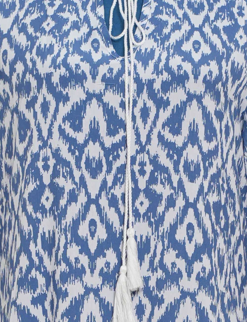 Sweetkama - Vendita all'ingrosso Copricostume - Donna - Vestito lungo copricostume da spiaggia con stampa a rombi FYH89004