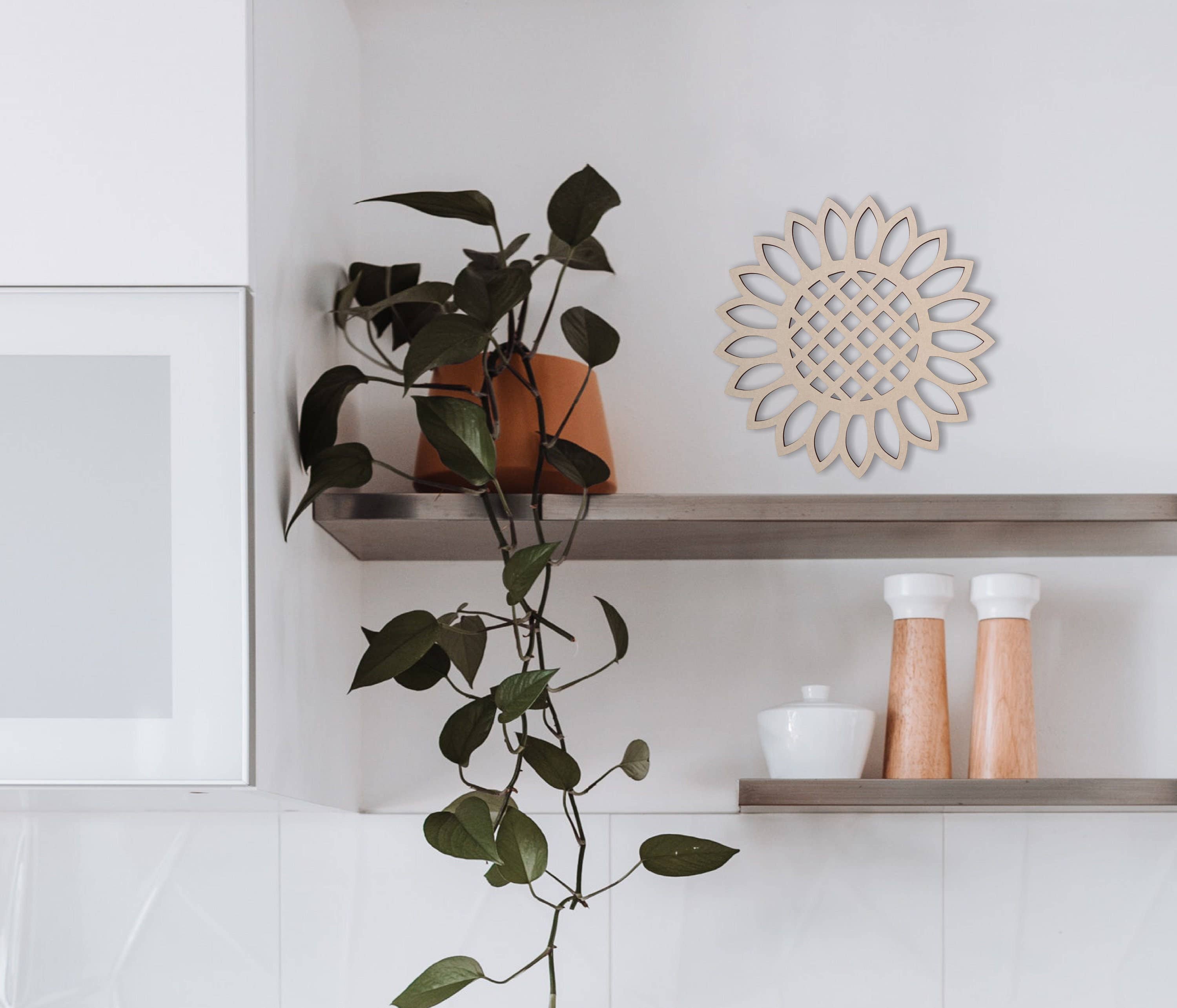 Jess and Jessica - Venta al por mayor Papel pintado 3D - Girasol con forma de madera, recorte de flores, arte de pared con flores6