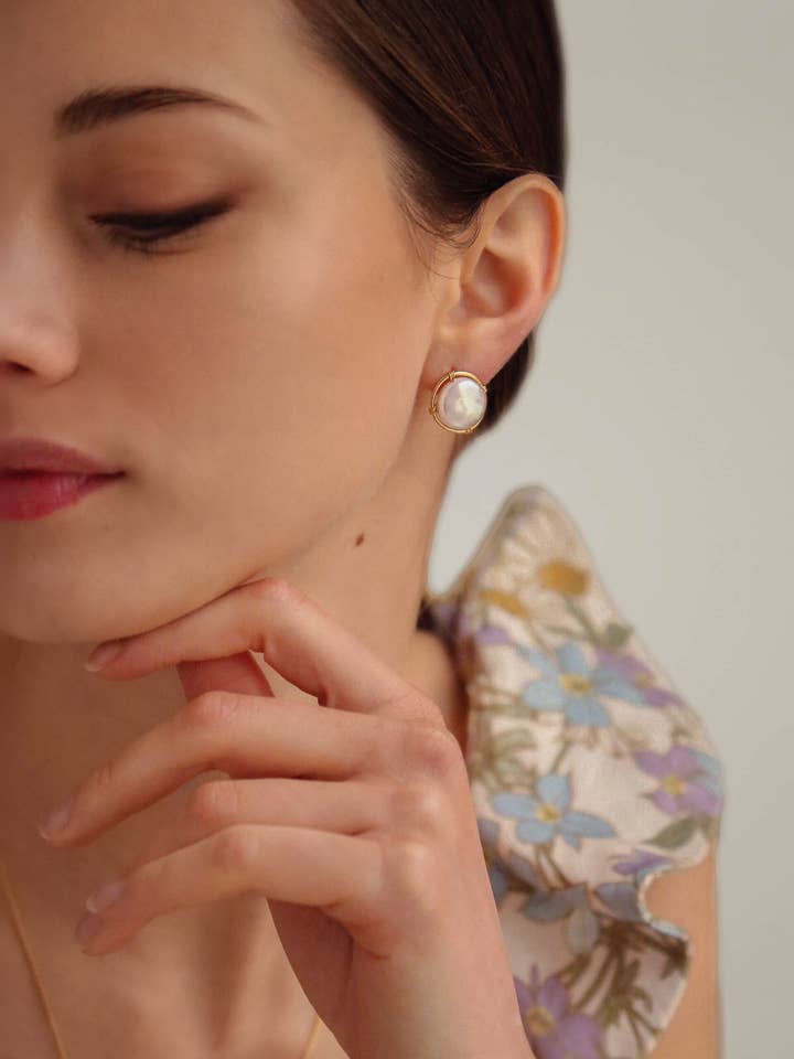 Ivy Pearl Earrings for wholesale by Katy Faye