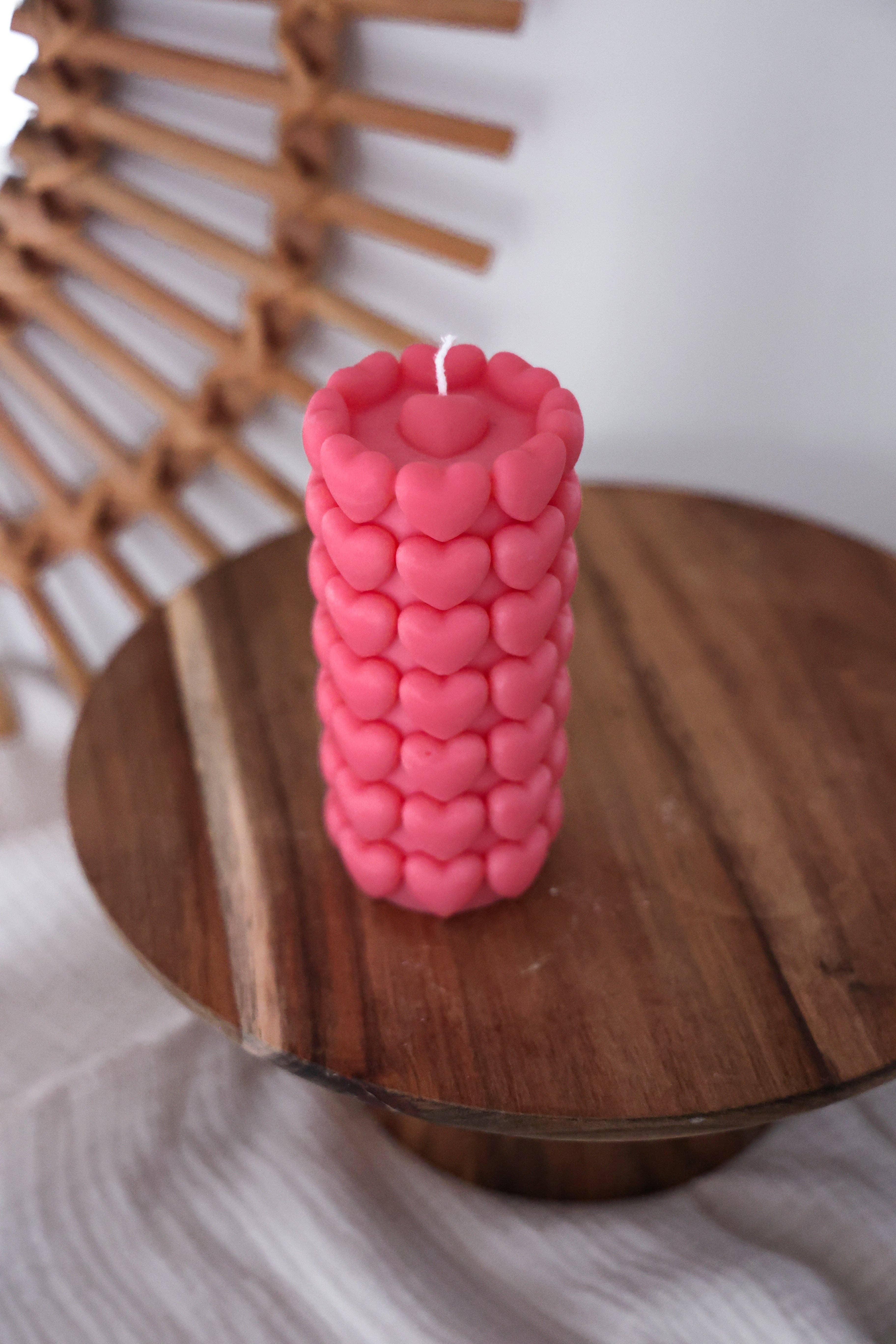 Niki Candle - Wholesale Pillar Candle - Heart Bubble Column5