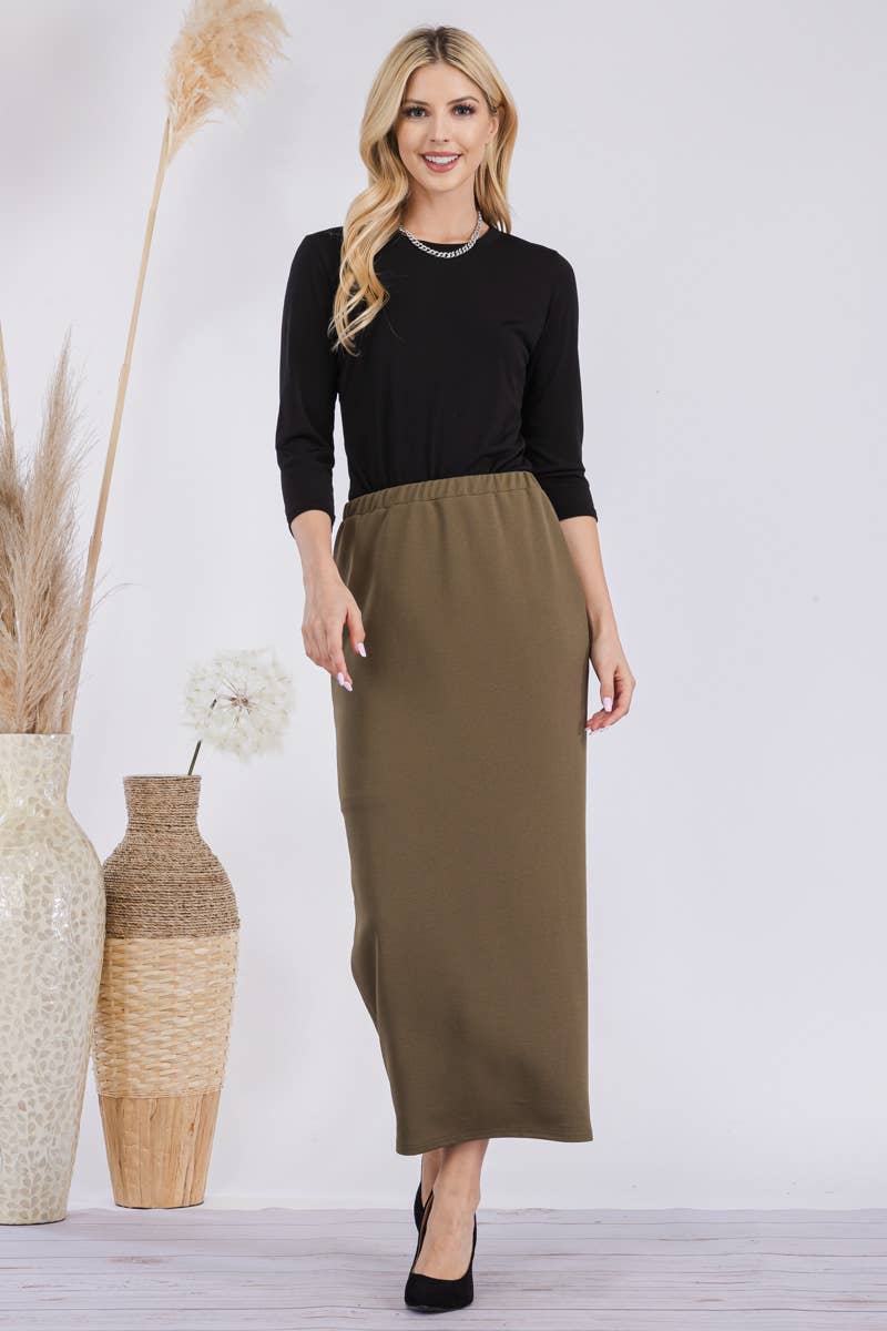 Celeste Clothing - Wholesale Skirt - Women's - CLASSSIC LONG PENCIL SKIRT IN MISSY & PLUS SIZE -CS2377039