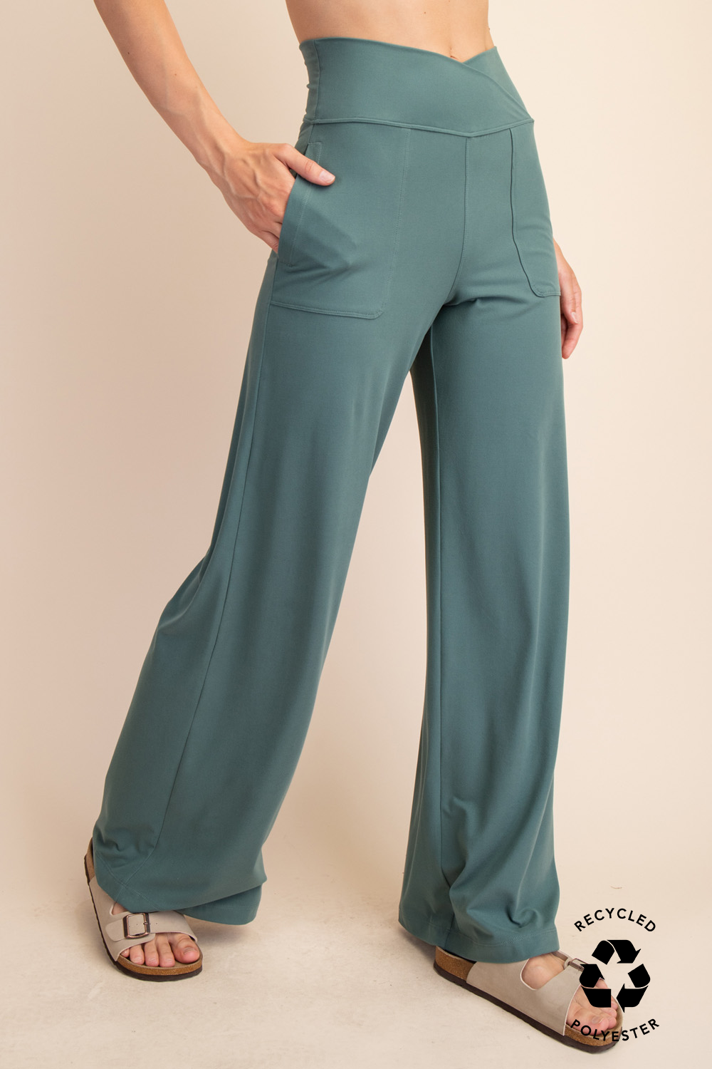 Rae Mode - Wholesale Pants - Women's - RECYCLED BUTTER V WAIST WIDE PANT31