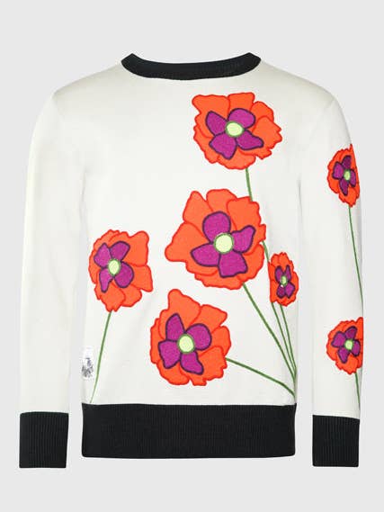 Camisola de Malha com Flor de Papoila de Ópio por atacado de hideout