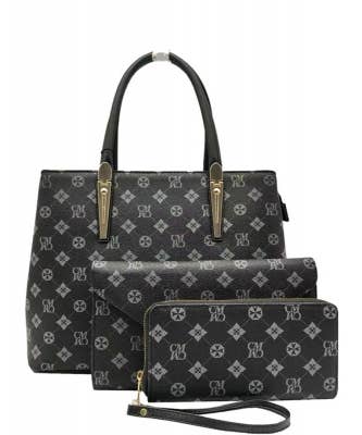 M&M HANDBAGS, LLC. - Wholesale Satchel - Women's - CM2678 3-in-1 Designer Inspired Satchel Clutch Wallet Set0