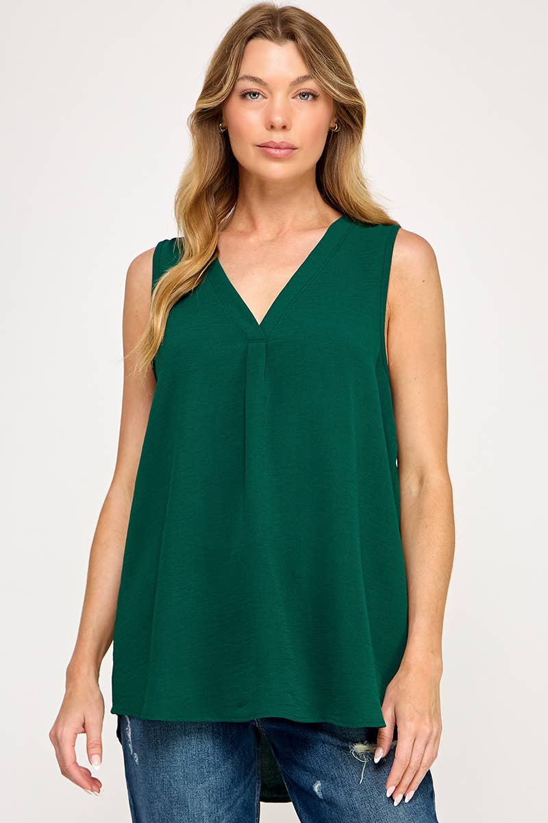 FSL Apparel - Wholesale Blouse - Women's - ST1560 - SOLID WOVEN V-NECK WORK WEAR CASUAL TOP25