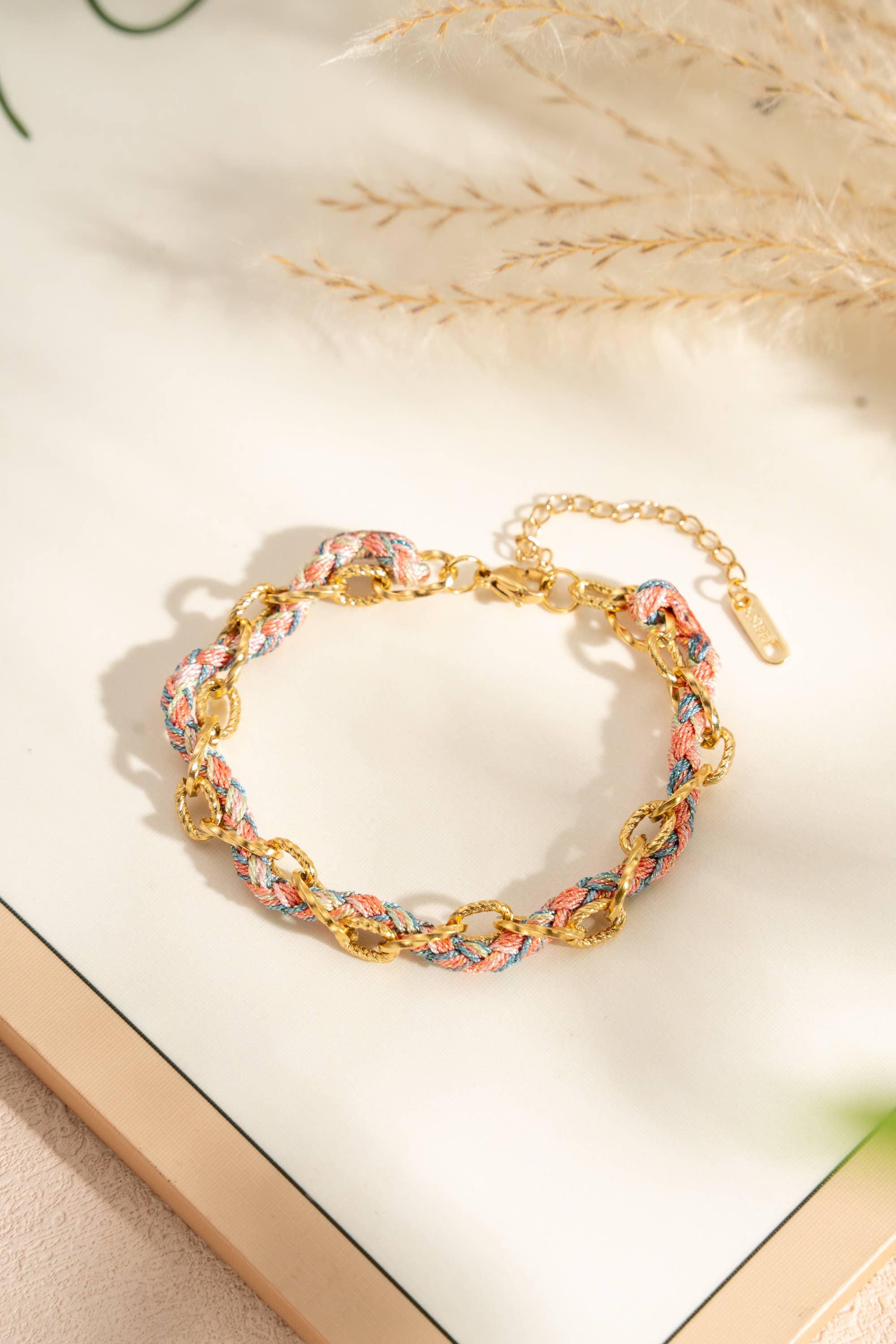 COSMOS - Wholesale Charm/Dangle Bracelet - Customizable colorful braided bracelet with links0