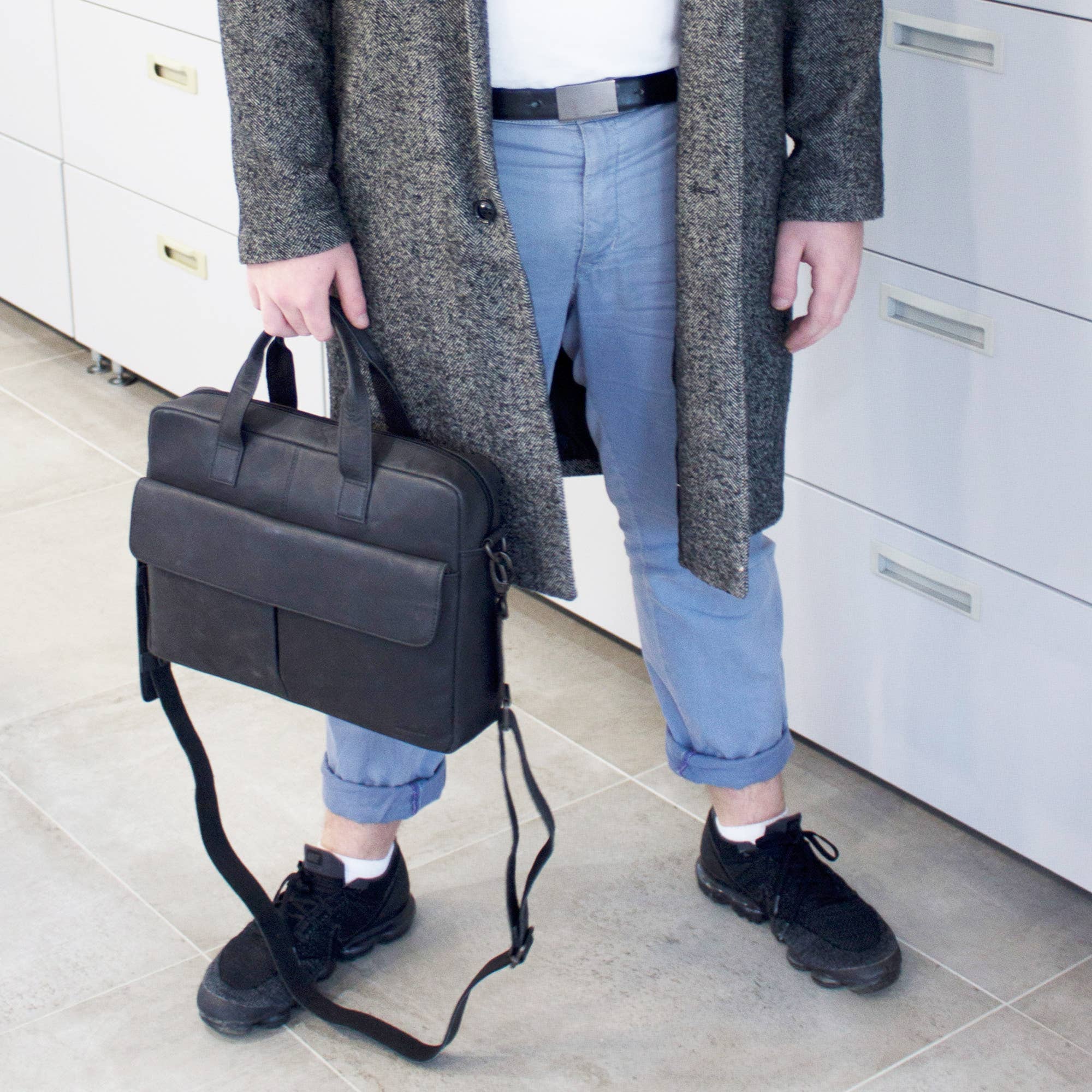 Sunsa - Wholesale Laptop Bag - Men's - Sunsa men's laptop bag. Leather men handbag. 14 inches3