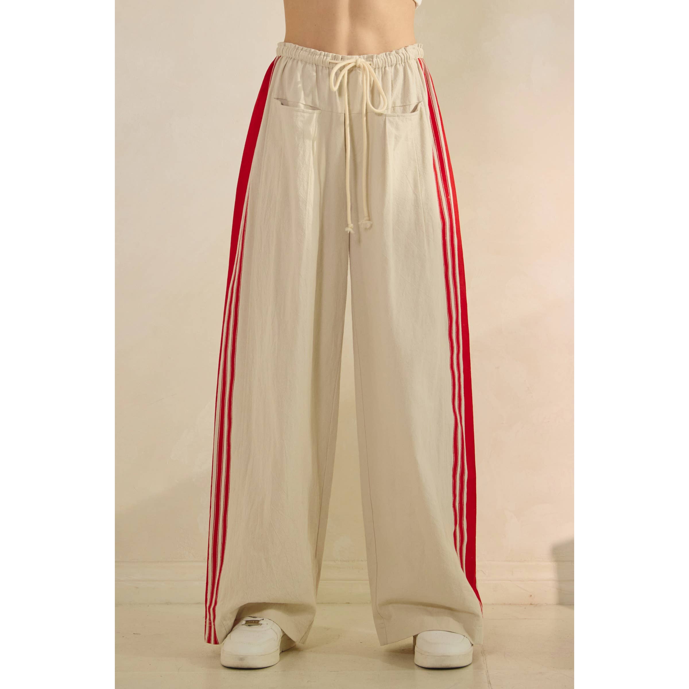 Ivory Sport Striped Wide Legged Pants for wholesale on Faire10