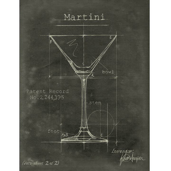 Barware Martini Fabric Gallery Art mural pour la vente par SPLASHWORKS