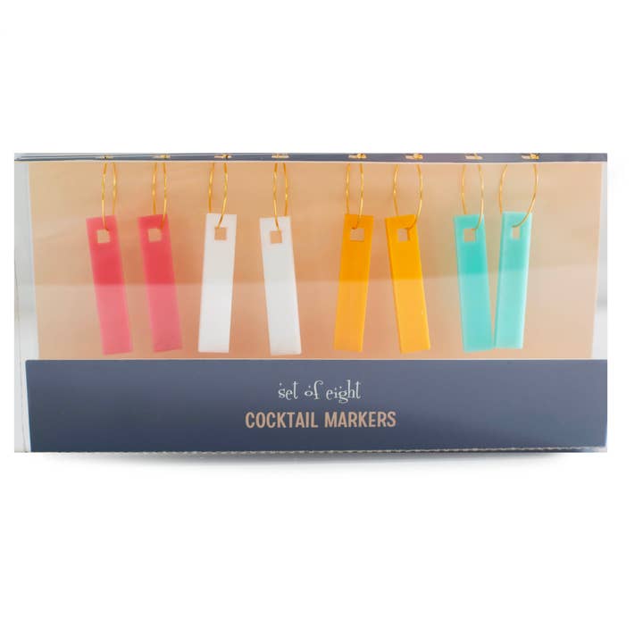 Breloques à vin en acrylique Summer Breeze pour la vente par Mod Lounge Paper Company