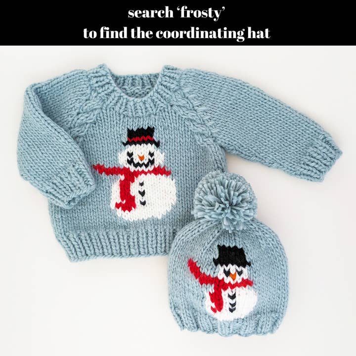 Huggalugs - Wholesale Knit Sweater - Baby - Frosty Snowman Surf Crew Neck Sweater Baby & Toddler