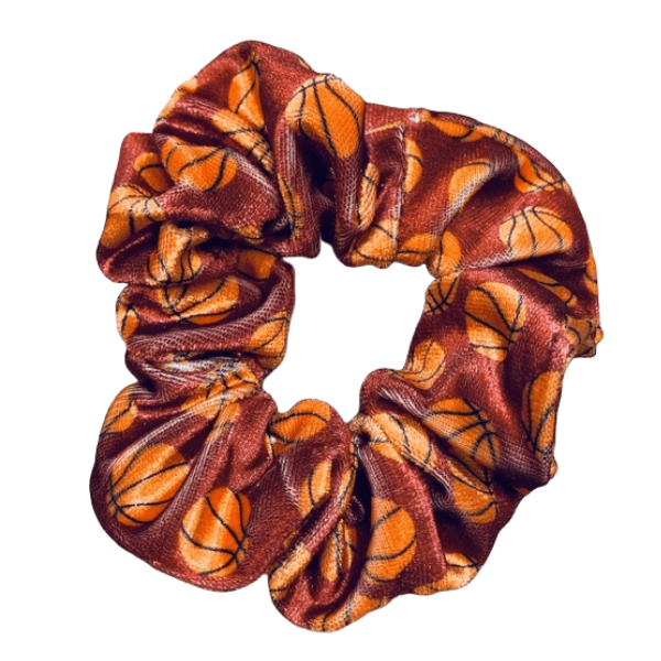 Sportybella – wholesale Scrunchie - Women’s – Basketball Premium Velvet Scrunchie - Maroon0