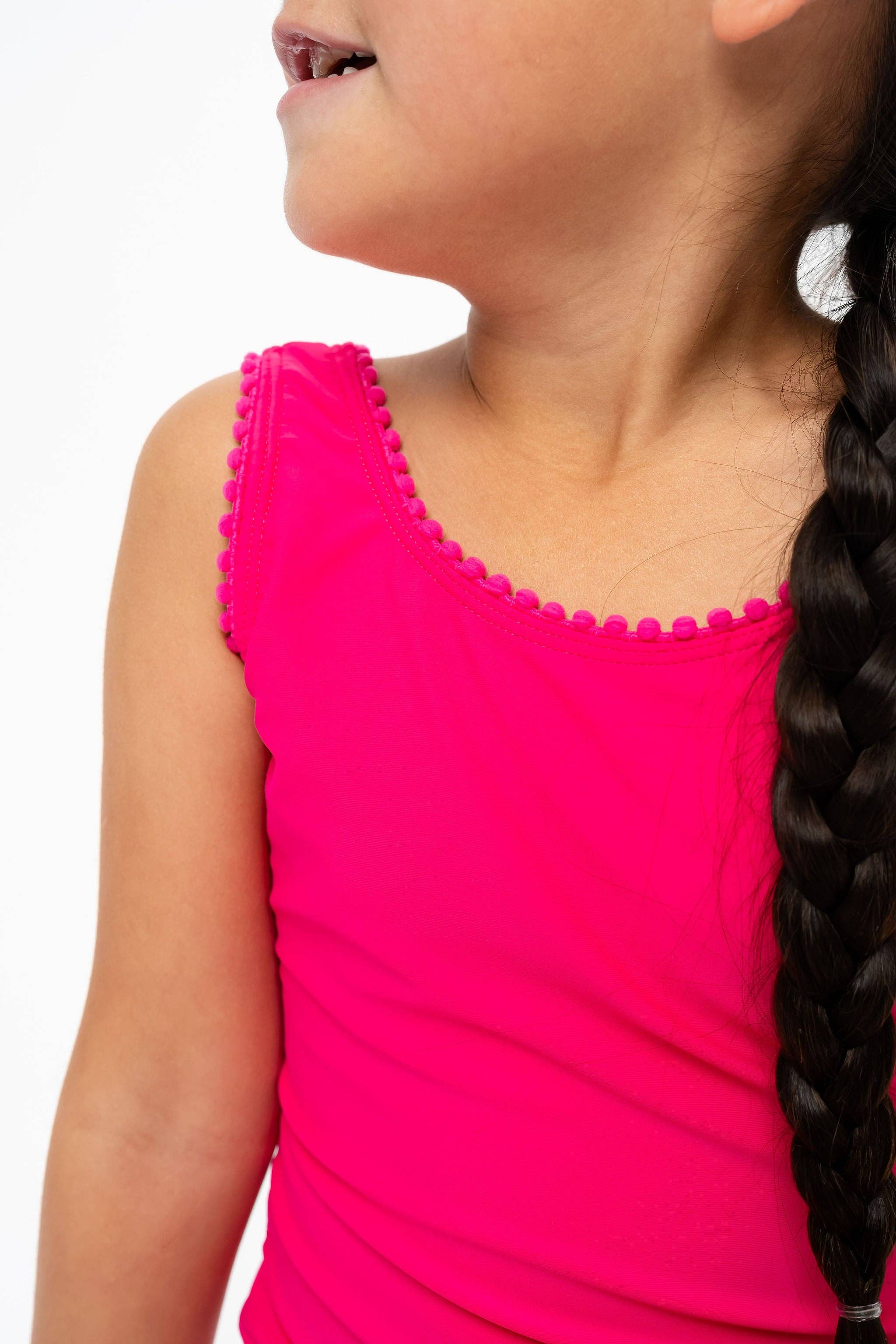 Coral Reef Swim - Wholesale One Piece Swimsuit - Kids - Hibiscus Bow Tie Kids One Piece6