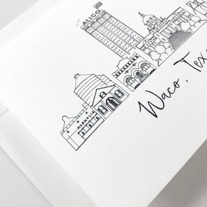 Natty Michelle Paperie - Wholesale Stationery/Notecard Set - Waco, Texas Skyline Greeting Card or Notecard Set5