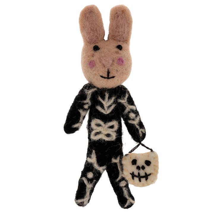 Bunny Bones Felt Ornament for wholesale by Karma