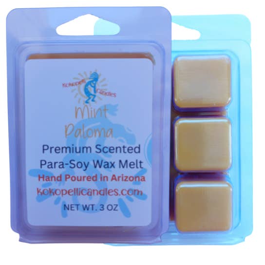 Mint Paloma Scent Hand-Poured Soy Blend Wax Melt for wholesale by Kokopelli Candle Co.
