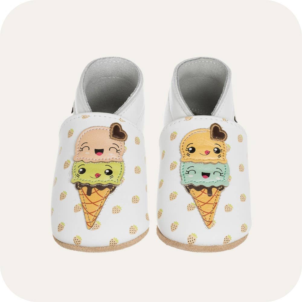 LAIT ET MIEL - Vendita all'ingrosso Pantofole - Neonati - Pantofole in pelle per bambini - Gelato1