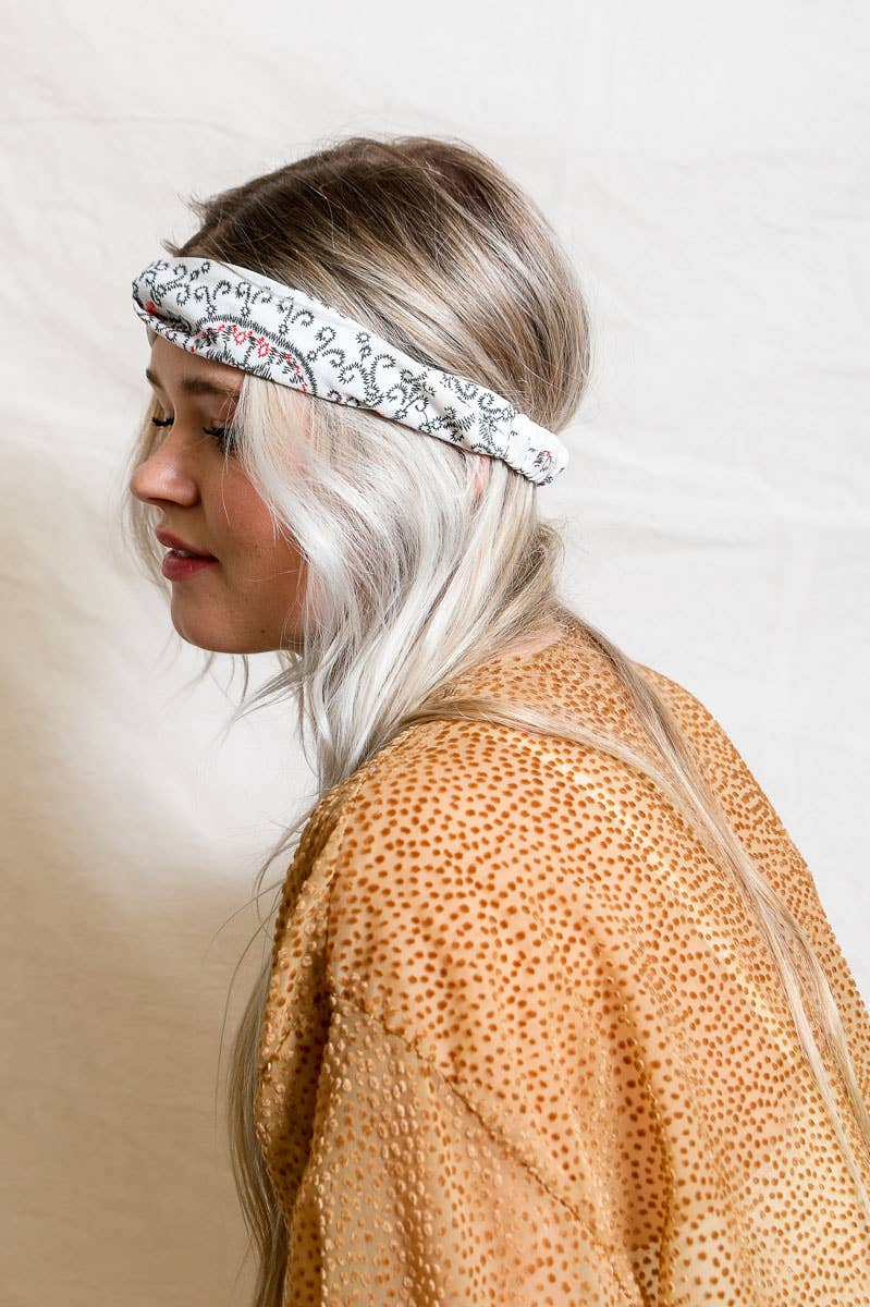 Leto Accessories - Wholesale Fashion Headband - Women's - Bohemian Stitch Print Twist Headwrap1