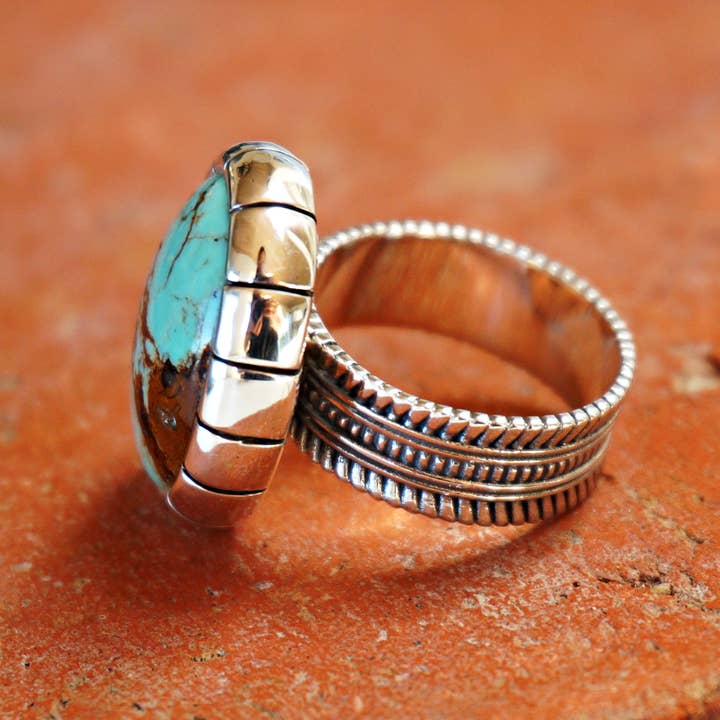 Sowell Jewelry - Wholesale Single Stone/Solitaire Ring - *Limited Edition* Number 8 Turquoise Sterling Silver Ring3