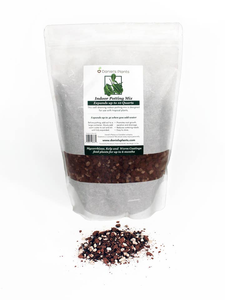 Indoor Potting Soil – Expands up to 10 Quarts, Enriched with Kelp, Worm Castings & Microorganisms for Healthy Growth, Aeration & Moisture Control for wholesale by Daniel's Plants