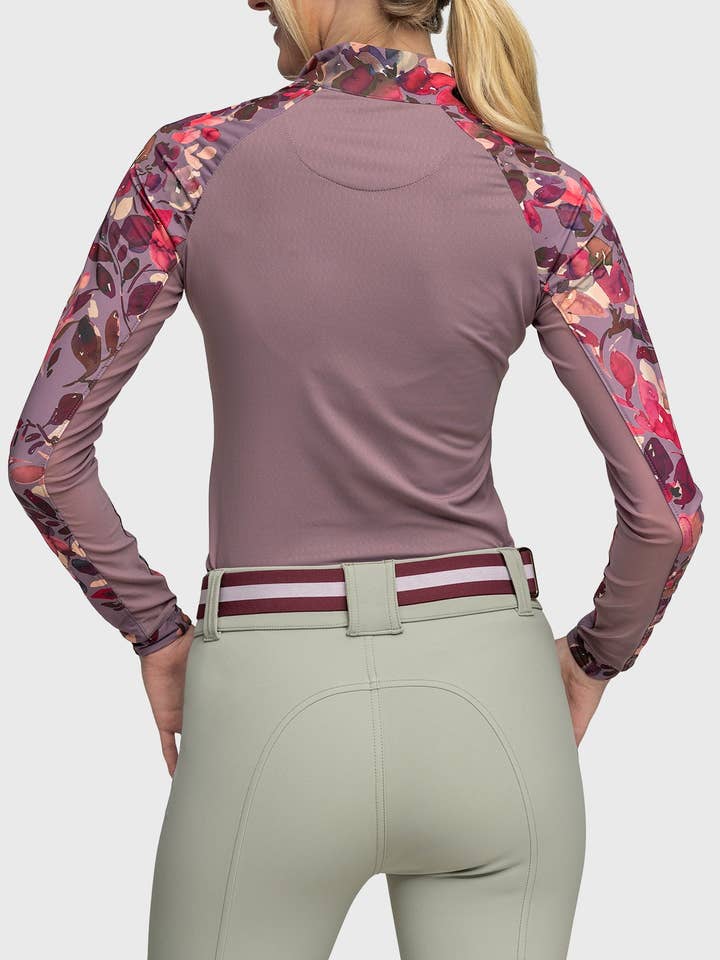 Kastel Denmark - Wholesale Athletic Top - Women's - Dusty Mauve Watercolor Raglan Long Sleeve Sun Shirt