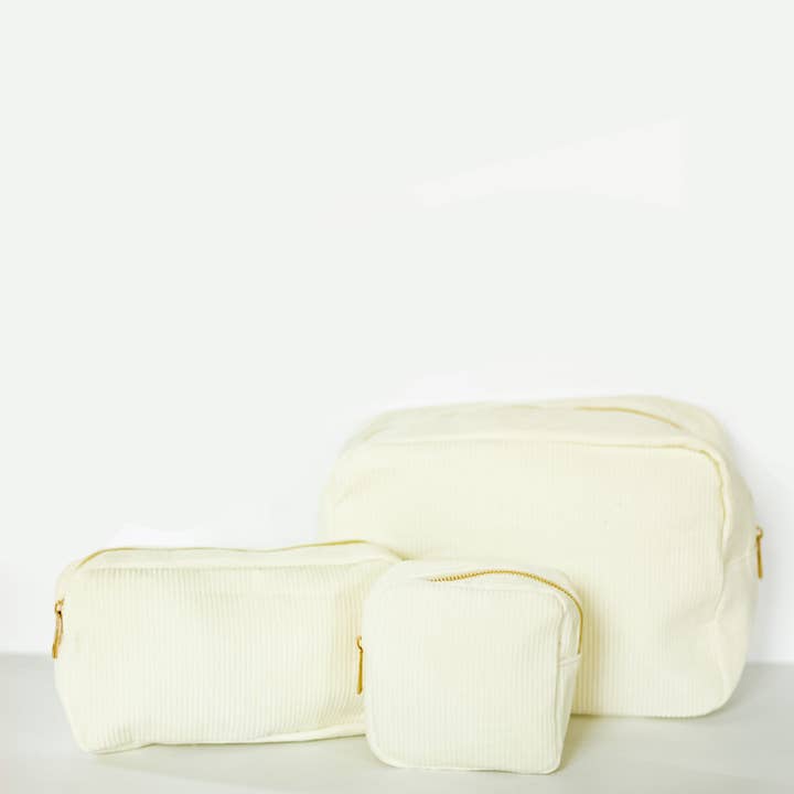 Cream Corduroy Bags - CLOSEOUT CHRISTMAS GIFTS for wholesale by Mugsby