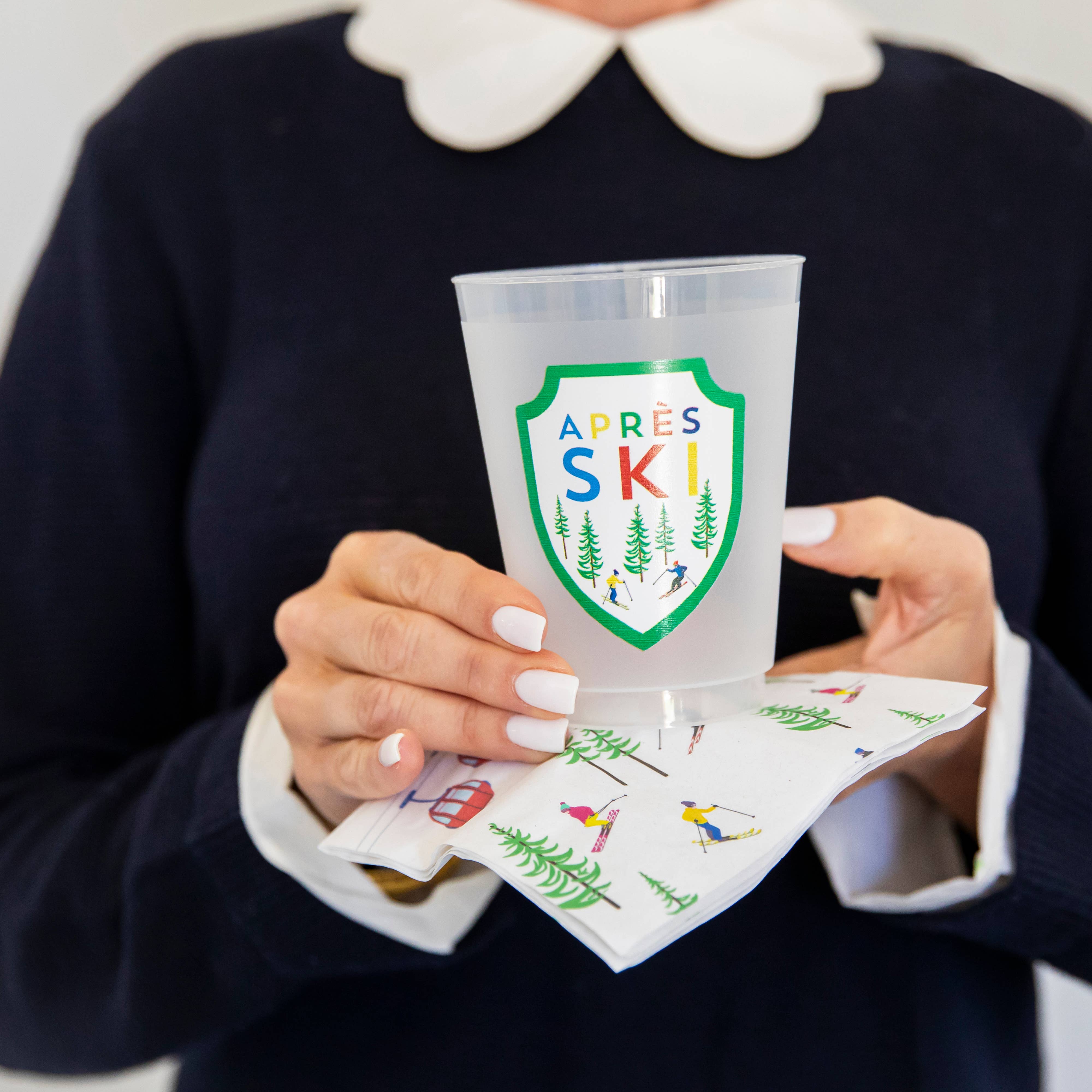 WH Hostess Social Stationery - Venta al por mayor Taza desechable - En stock Vasos irrompibles con parche Apres Ski1