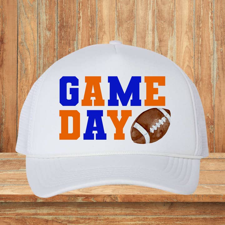 Game Day Blue and Orange Hat for wholesale by Dixie Grace Mercantile