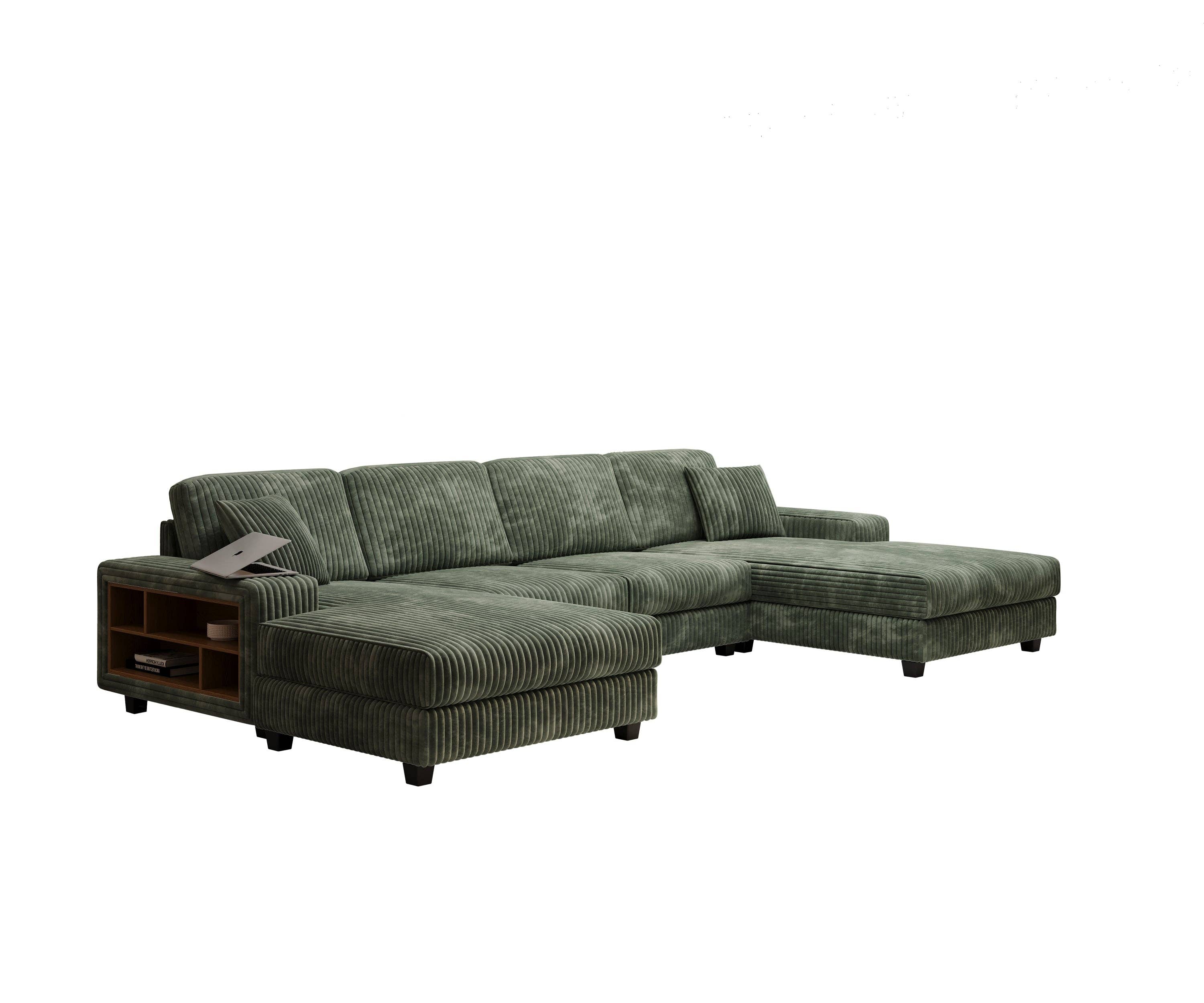 HOMYCASA DESIGN INC - Wholesale Sofa - 4-Seater U-Shaped Modular Sectional  Sofa & Corduroy Fabric9