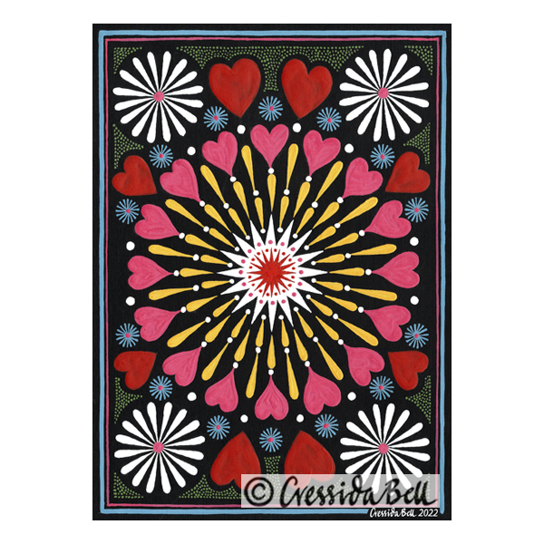Cressida Bell - Wholesale Everyday Greeting Card - Hearts & Flowers Greetings Card1