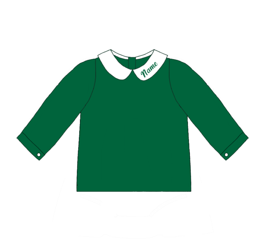 Auraquise - Vente Ensemble de vêtements – bébé - Vêtements de Noël personnalisés pour frères et sœurs en velours côtelé vert – Broderie de nom personnalisée10