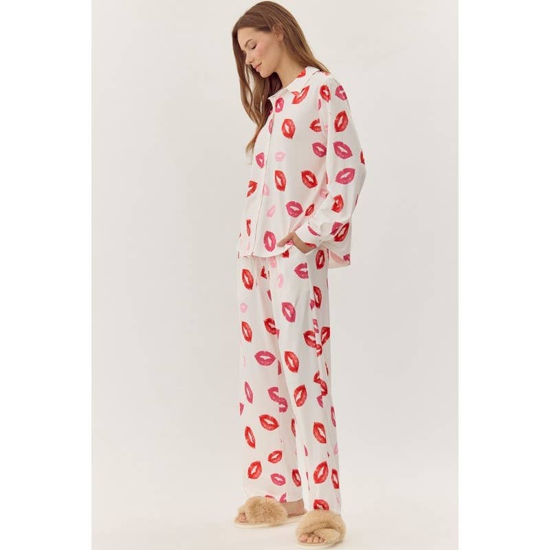 STYLE USA - Wholesale Sleepwear Set - Women's - NEW Lip Print Pajama Set7
