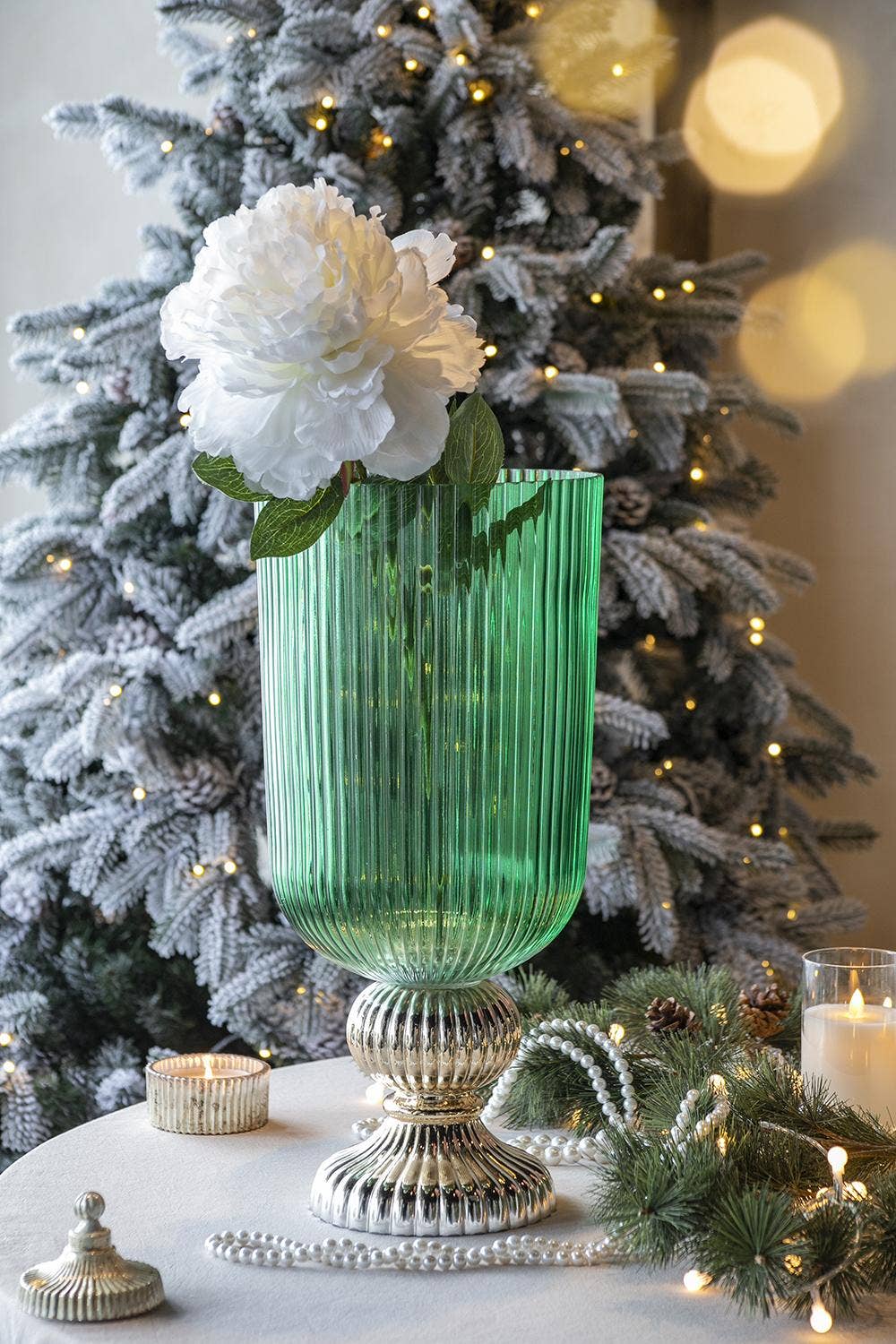 A&B Home Group Inc. - Wholesale Vase - D9.3x20" Flower Vase - Green/Gold5