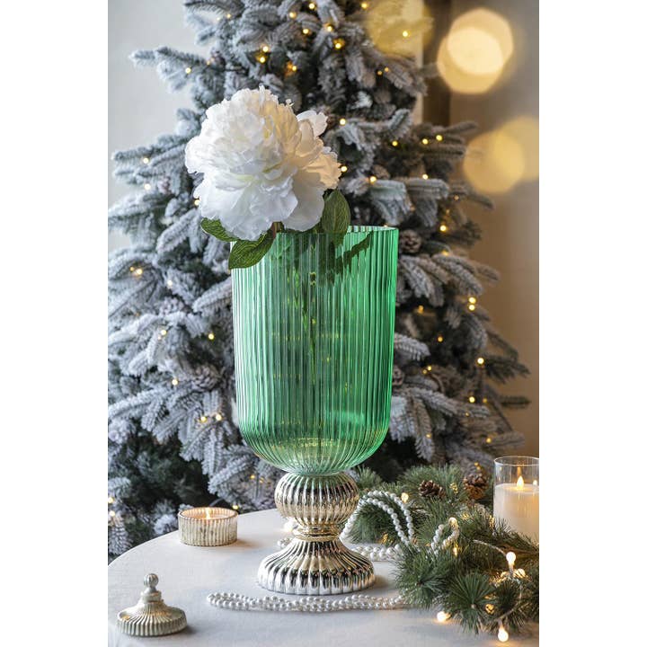 A&B Home Group Inc. - Wholesale Vase - D9.3x20" Flower Vase - Green/Gold5