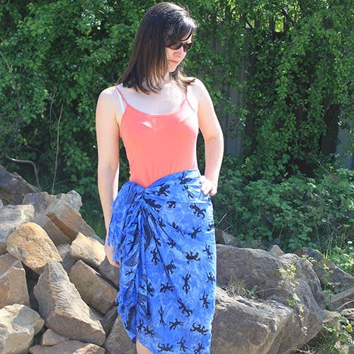 Ancient Wisdom – wholesale Scarf – Women's – Bali Gecko Sarongs - Blue2