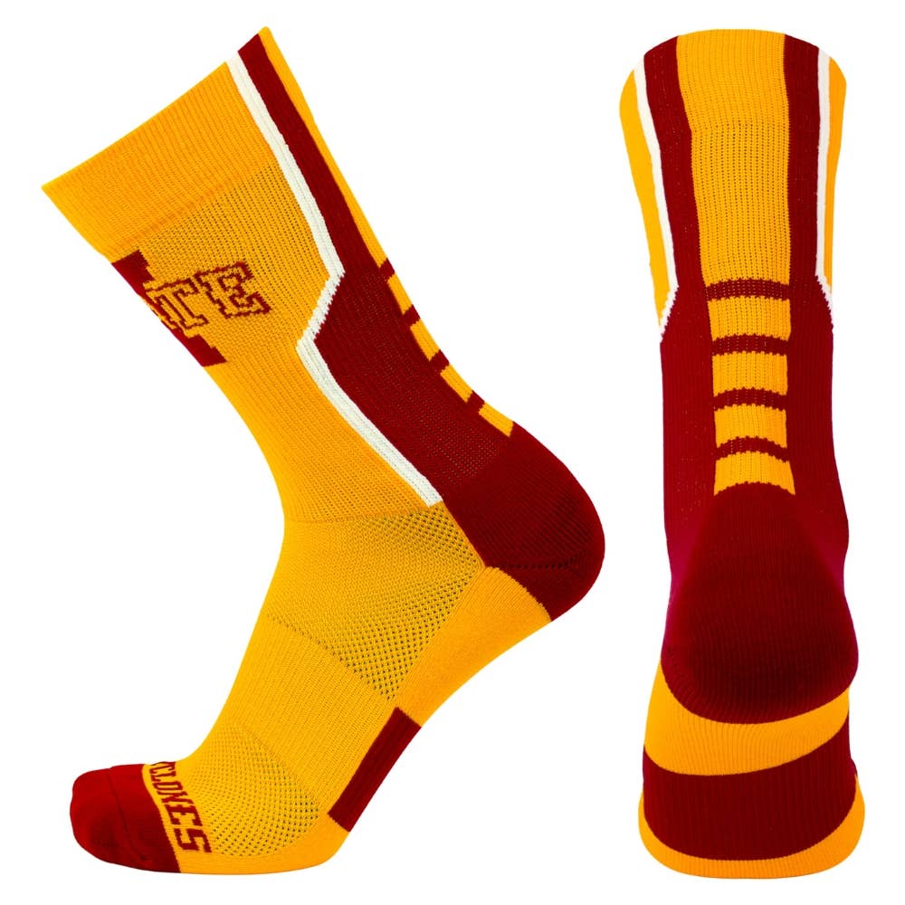 Donegal Bay - Wholesale Socks - Unisex - Iowa State Cyclones Gold Sports Performance Socks0