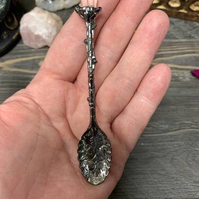 Moondust and Raven - Wholesale Measuring Spoon - Witchy Herb Apothecary Spoons w/ Faux Crystal