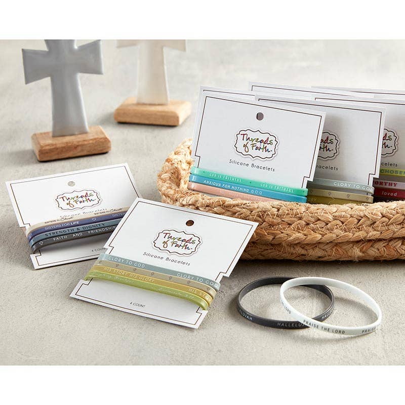 Faithworks by Creative Brands - Wholesale Jewelry Set - Silicone Bracelet - Made to Worship - 4pc6