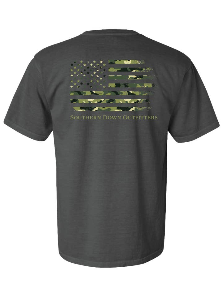 Southern Down Outfitters - Wholesale Screen Printed T-Shirt - Men's - Camo Flag Tee4