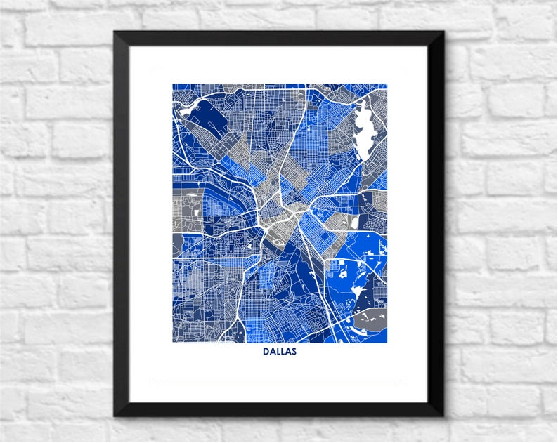 Juanita's Adventures - Wholesale Art Print - Juanitas Dallas Map Print3