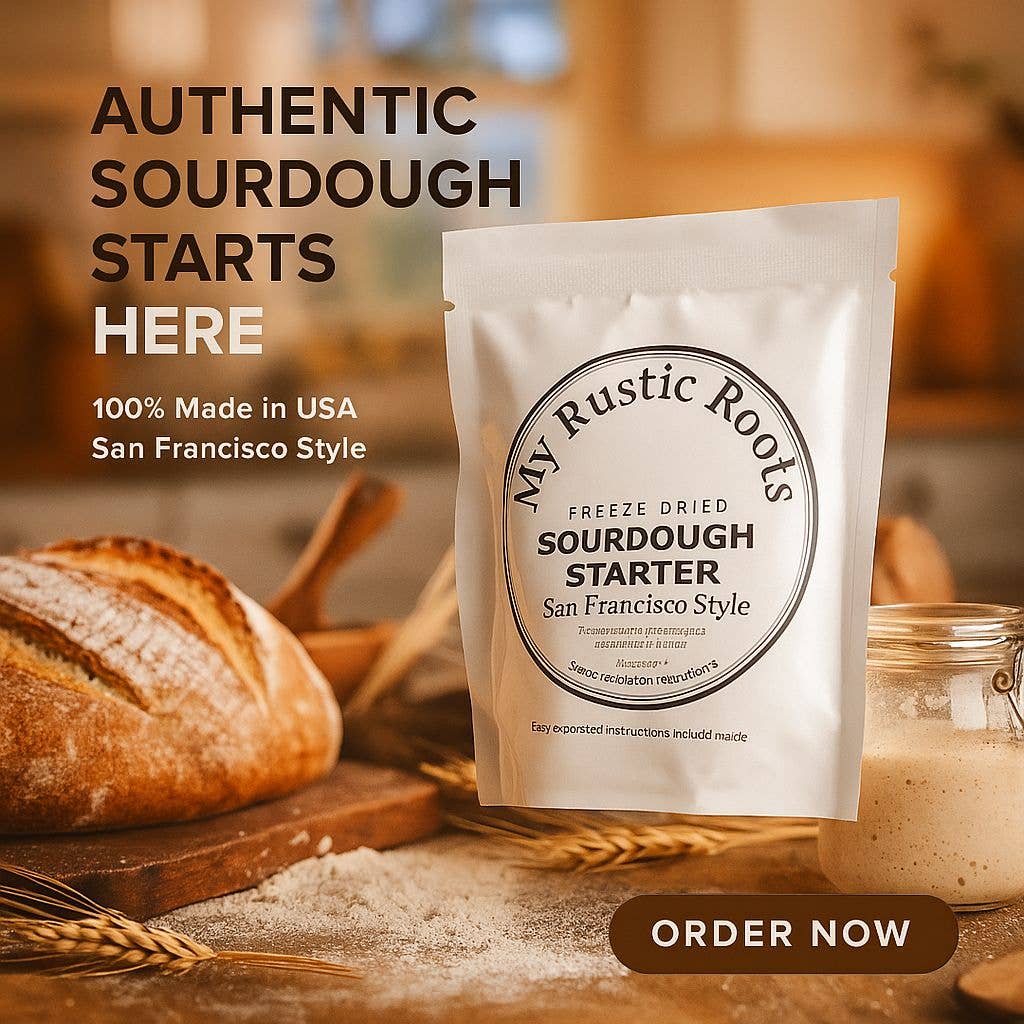 My Rustic Roots - Wholesale Bread Mix - Organic, Non-GMO Sourdough Starter | Freeze Dried |  12gm 5